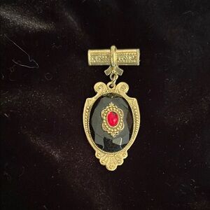 Elegant Black and Red Pendant